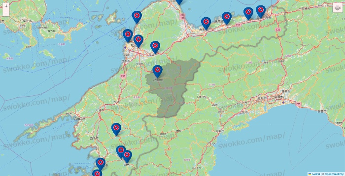愛媛県のコーナンの店舗地図