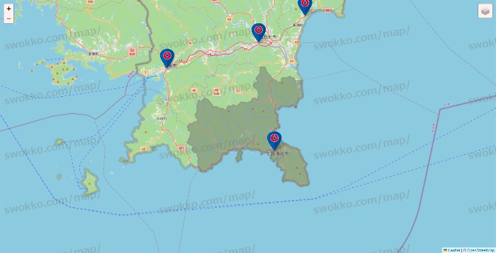 高知県のコーナンの店舗地図