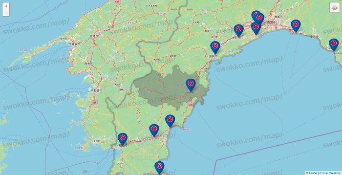 高知県のコーナンの店舗地図