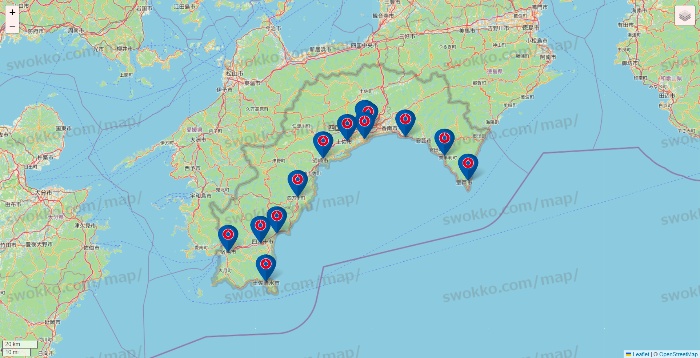 高知県のコーナンの店舗地図