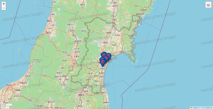 宮城県のコーナンの店舗地図