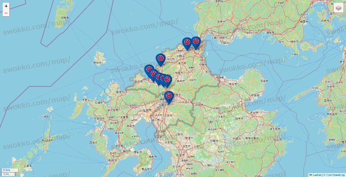 福岡県のコーナンの店舗地図