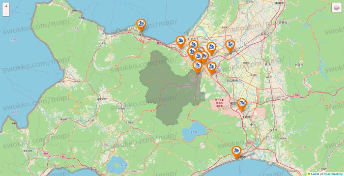 北海道のコメダ珈琲の店舗地図