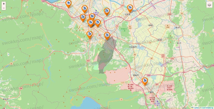 北海道のコメダ珈琲の店舗地図