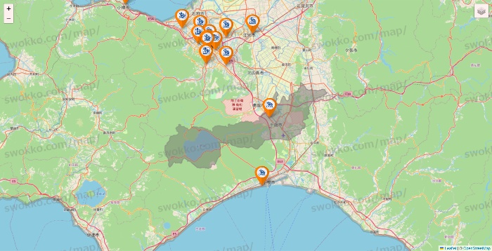 北海道のコメダ珈琲の店舗地図
