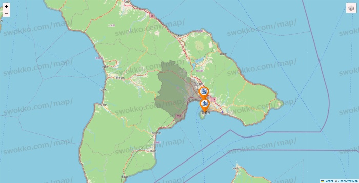 北海道のコメダ珈琲の店舗地図