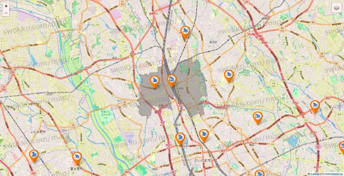 埼玉県のコメダ珈琲の店舗地図
