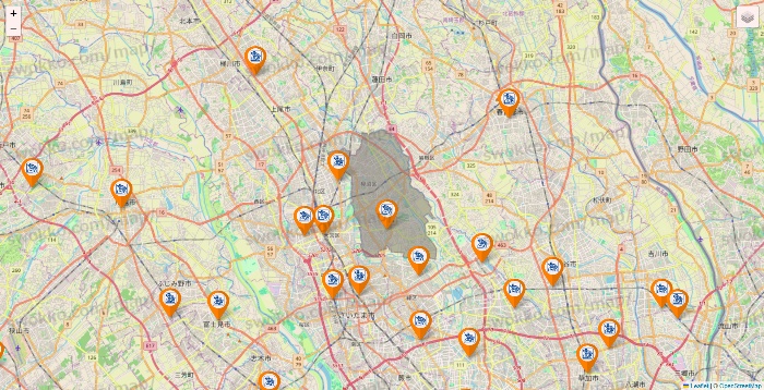 埼玉県のコメダ珈琲の店舗地図