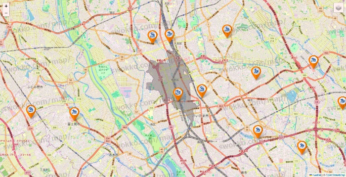 埼玉県のコメダ珈琲の店舗地図