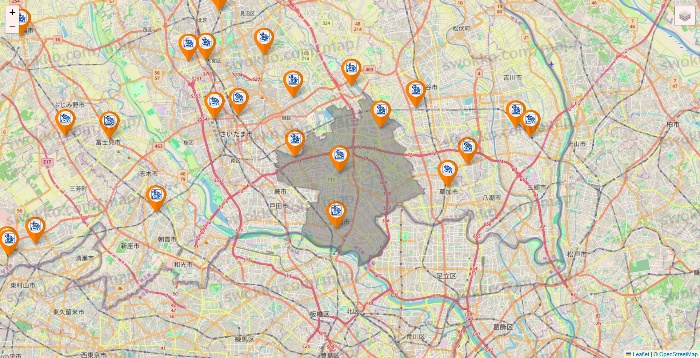 埼玉県のコメダ珈琲の店舗地図