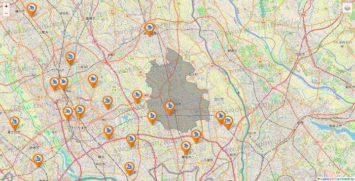 埼玉県のコメダ珈琲の店舗地図