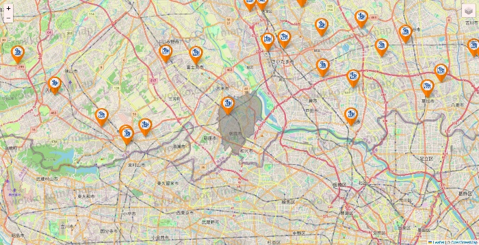 埼玉県のコメダ珈琲の店舗地図