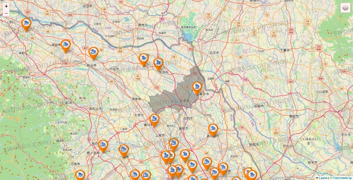 埼玉県のコメダ珈琲の店舗地図