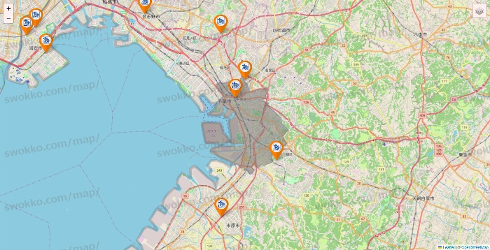 千葉県のコメダ珈琲の店舗地図