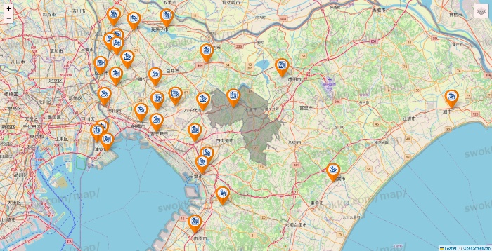 千葉県のコメダ珈琲の店舗地図