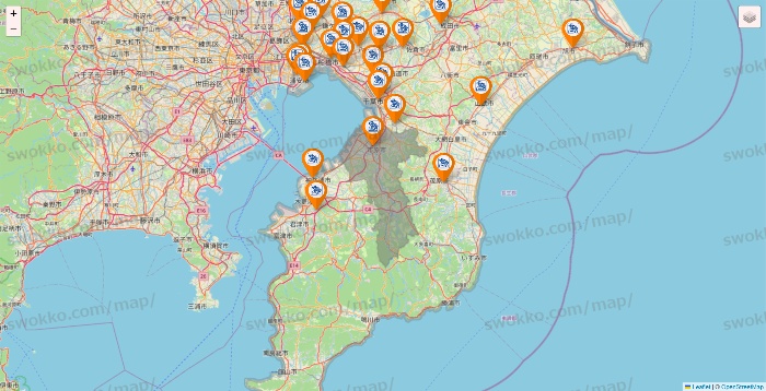 千葉県のコメダ珈琲の店舗地図