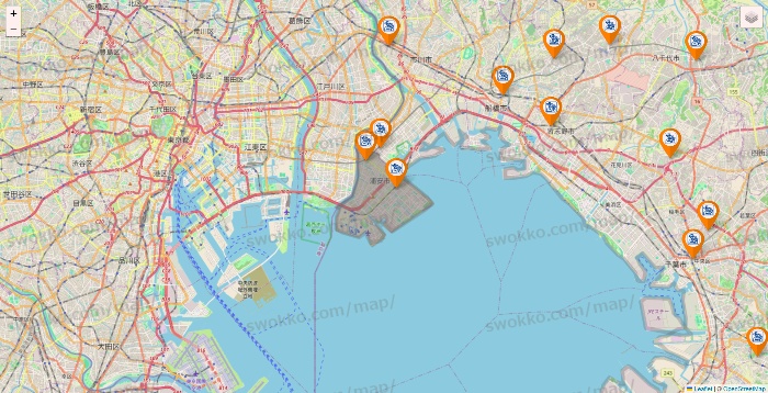 千葉県のコメダ珈琲の店舗地図