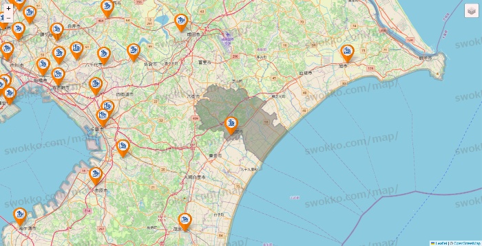 千葉県のコメダ珈琲の店舗地図