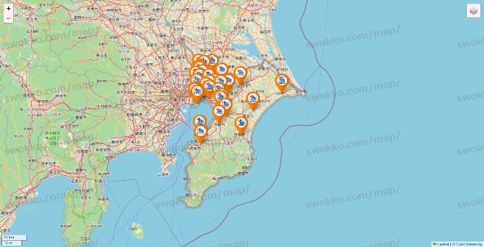 千葉県のコメダ珈琲の店舗地図