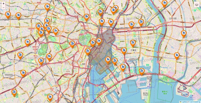 東京都のコメダ珈琲の店舗地図