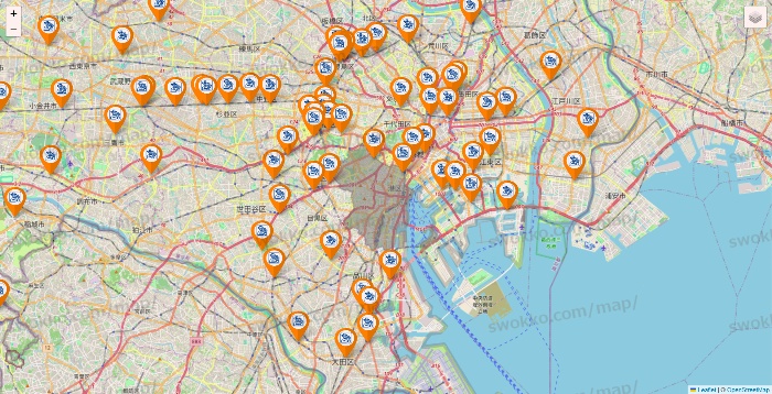 東京都のコメダ珈琲の店舗地図