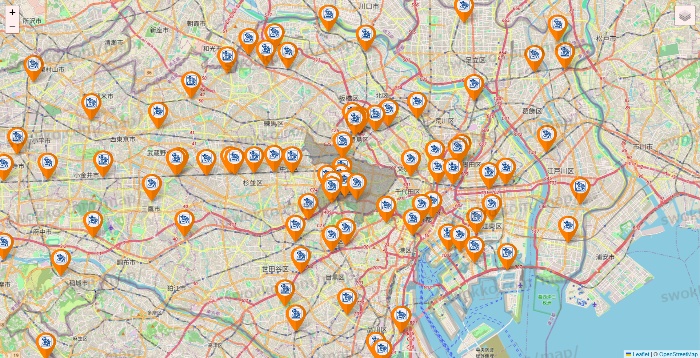 東京都のコメダ珈琲の店舗地図