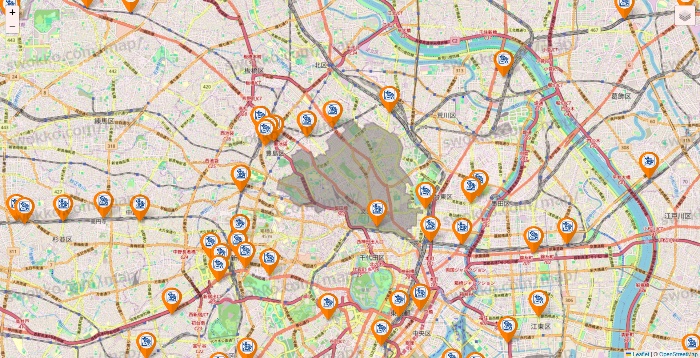 東京都のコメダ珈琲の店舗地図