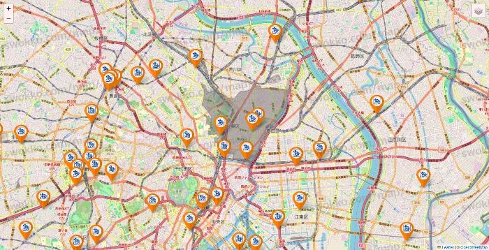 東京都のコメダ珈琲の店舗地図