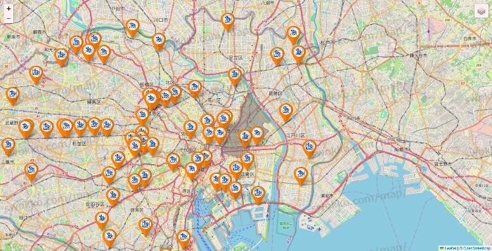 東京都のコメダ珈琲の店舗地図