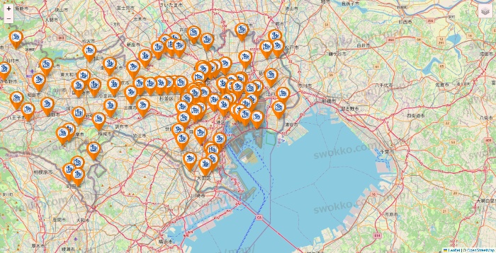 東京都のコメダ珈琲の店舗地図