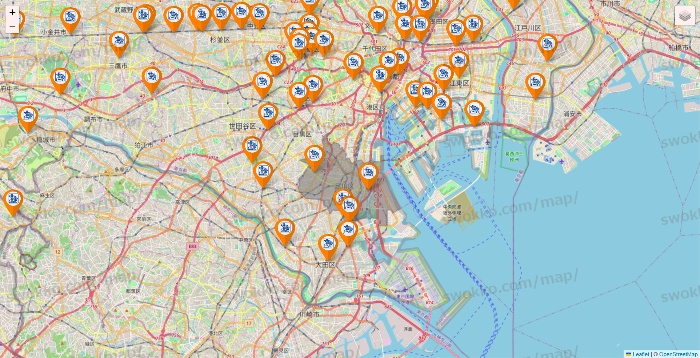 東京都のコメダ珈琲の店舗地図
