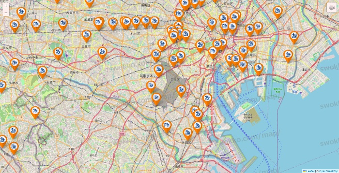 東京都のコメダ珈琲の店舗地図