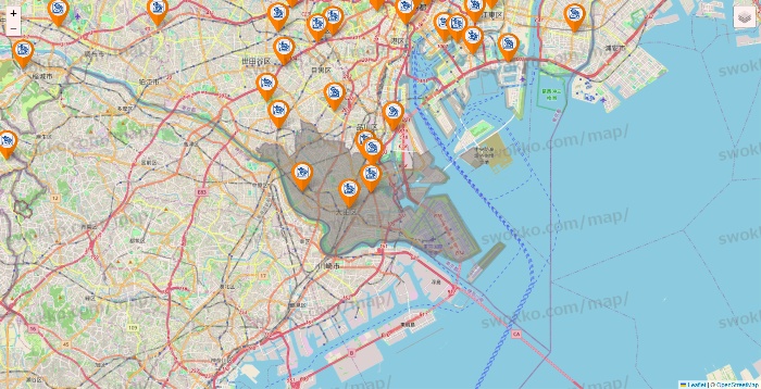 東京都のコメダ珈琲の店舗地図