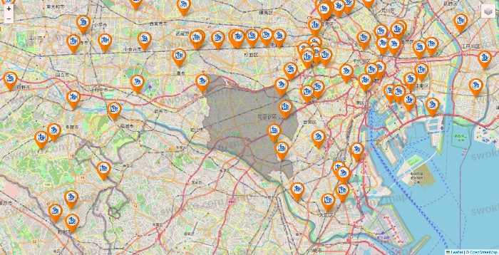 東京都のコメダ珈琲の店舗地図
