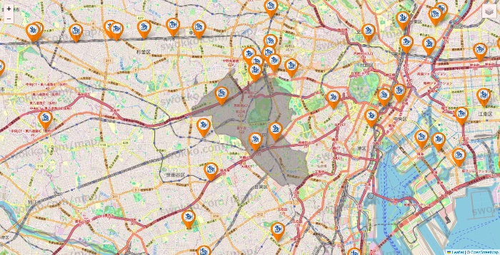 東京都のコメダ珈琲の店舗地図