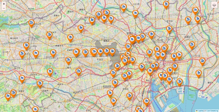 東京都のコメダ珈琲の店舗地図