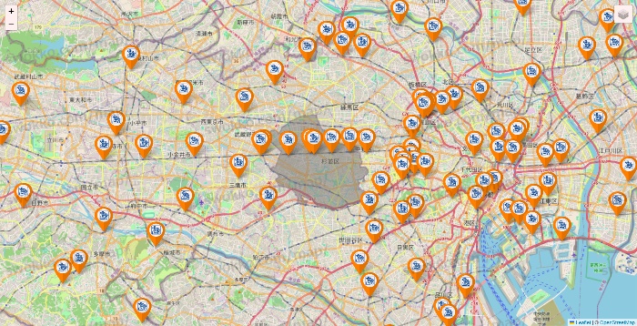 東京都のコメダ珈琲の店舗地図