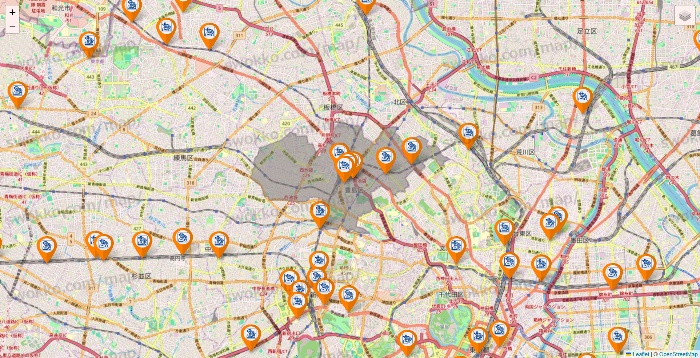 東京都のコメダ珈琲の店舗地図