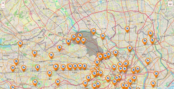 東京都のコメダ珈琲の店舗地図