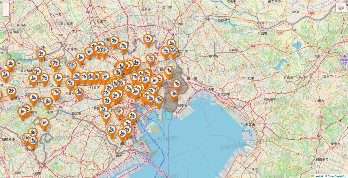 東京都のコメダ珈琲の店舗地図