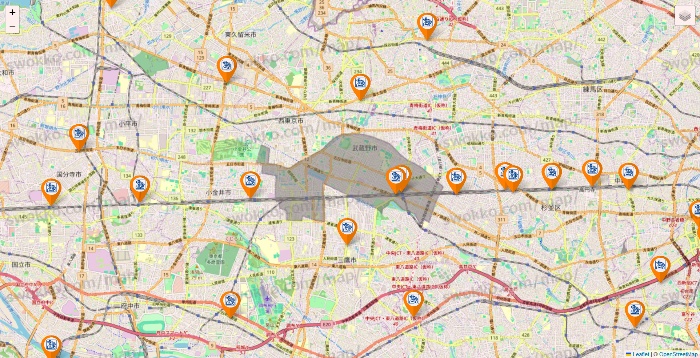 東京都のコメダ珈琲の店舗地図