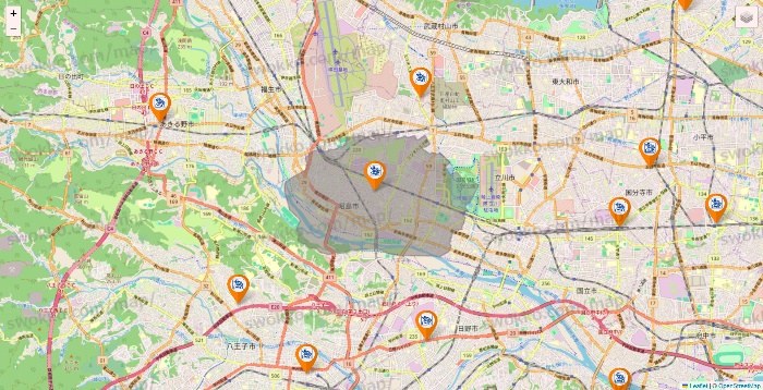 東京都のコメダ珈琲の店舗地図