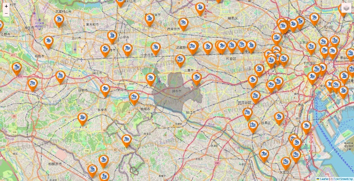 東京都のコメダ珈琲の店舗地図