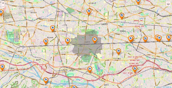 東京都のコメダ珈琲の店舗地図