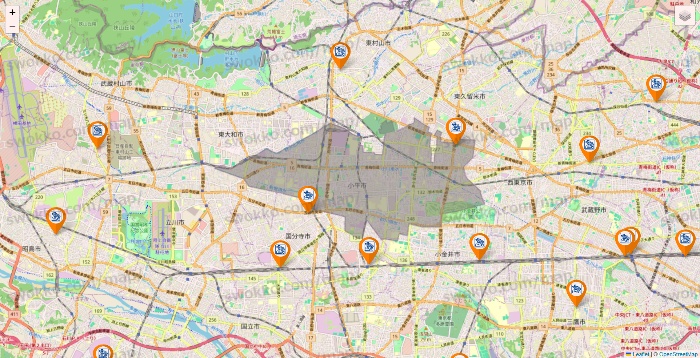 東京都のコメダ珈琲の店舗地図