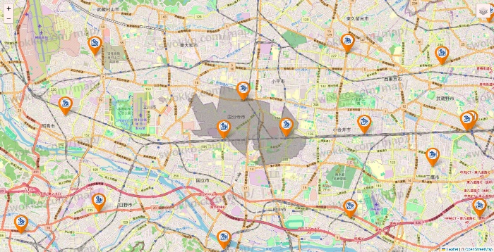 東京都のコメダ珈琲の店舗地図