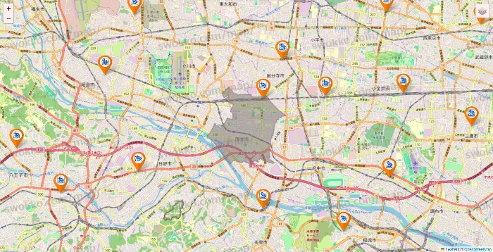 東京都のコメダ珈琲の店舗地図
