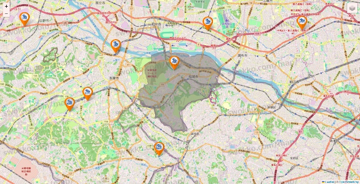 東京都のコメダ珈琲の店舗地図