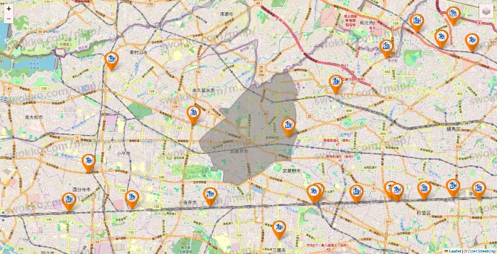 東京都のコメダ珈琲の店舗地図