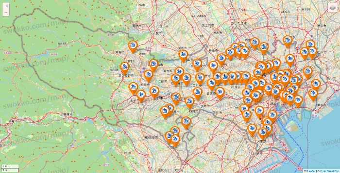 東京都のコメダ珈琲の店舗地図
